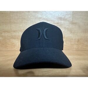 Hurley Flexfit Hat Black‎ L-XL Mens Cap Baseball Surf Skater Style